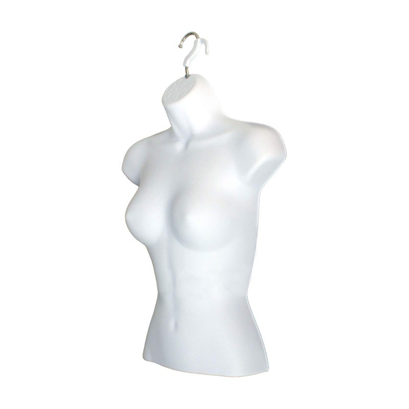 DisplayTown Female Mannequin Torso Hollow Back Body Stackable Dress Form with Hanging Hooks for Tshirt Display, Countertop, Craft Shows, Photos and Design, S-M Clothing Size (White, Set of 6) - Image 3